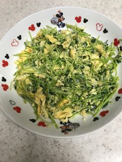 豆苗の卵炒め-レシピのメイン写真