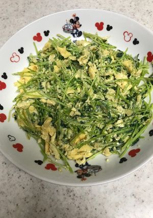 豆苗の卵炒め-レシピのメイン写真