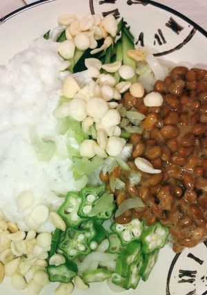 オクラ納豆トロロで簡単☆ネバネバうどん♪-レシピのメイン写真