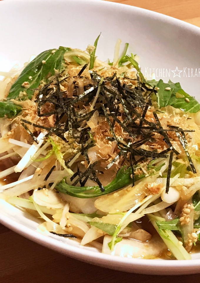 簡単！新玉ねぎと水菜のさっぱりサラダ-レシピのメイン写真
