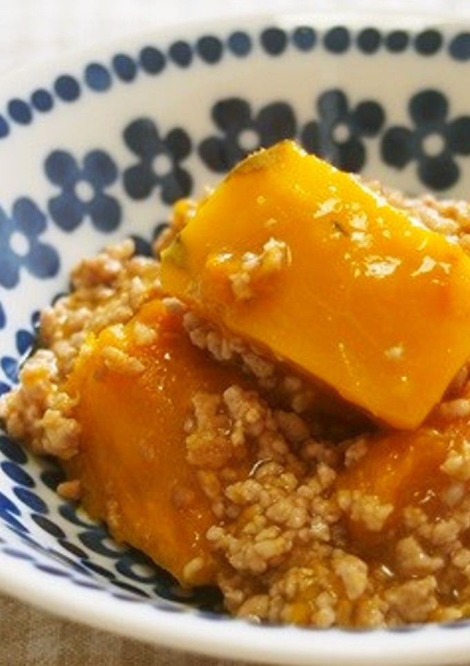 煮るのは5分！南瓜と豚ミンチのそぼろ煮♪-レシピのメイン写真