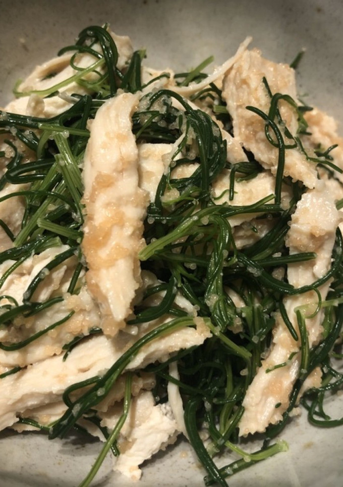 鶏とおかひじきのたらこマヨネーズ和え-レシピのメイン写真