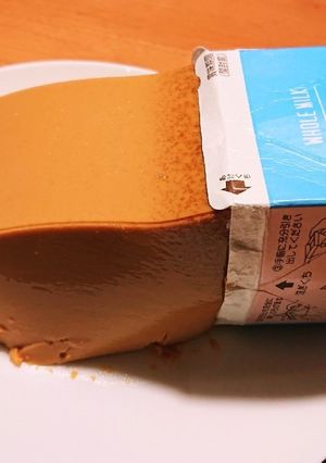 牛乳ﾊﾟｯｸ材料3つ簡単カラメルプリン-レシピのメイン写真