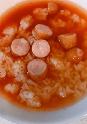 超ー辛い！タバスコたっぶり、スープご飯-レシピのメイン写真