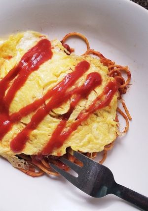 スパゲティリメイクふわとろのっけオムスパ-レシピのメイン写真