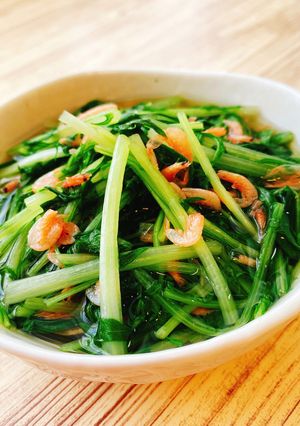 簡単副菜☆水菜と桜えびの煮びたし-レシピのメイン写真