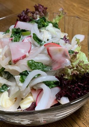 新玉ねぎ酢漬けでさっぱりアレンジサラダ♪-レシピのメイン写真
