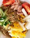 インスタントラーメン長芋で簡単冷やし中華