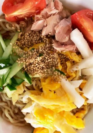 インスタントラーメン長芋で簡単冷やし中華-レシピのメイン写真