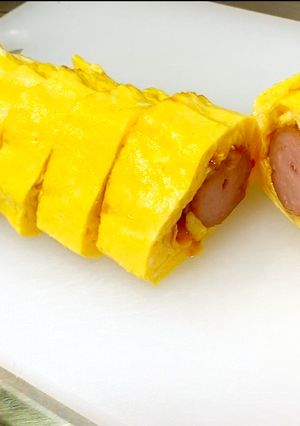 コンビニフランクフルトの卵巻き-レシピのメイン写真
