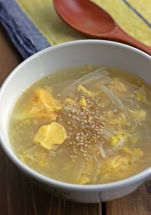 えのき、玉ねぎ、卵のスープ-レシピのメイン写真