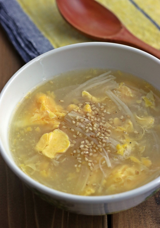 えのき、玉ねぎ、卵のスープ-レシピのメイン写真
