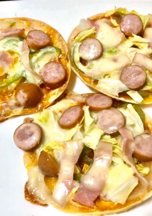 ピザ　簡単　餃子の皮　フライパン-レシピのメイン写真