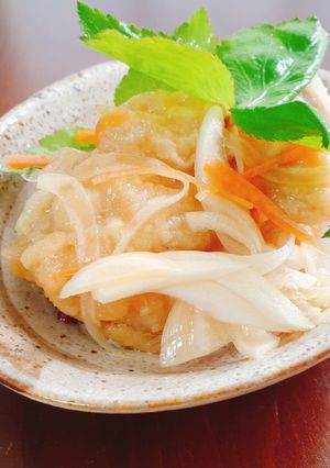 お出汁香る酸っぱくない鶏肉の南蛮漬け-レシピのメイン写真