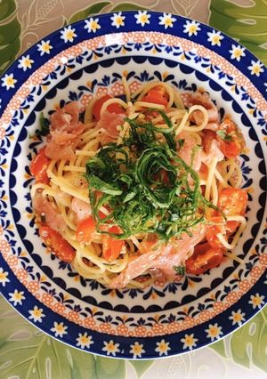 生ハムトマト混ぜるだけ冷製パスタ-レシピのメイン写真