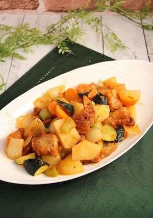 レンジで簡単！ラタトゥイユ☆唐揚げプラス-レシピのメイン写真