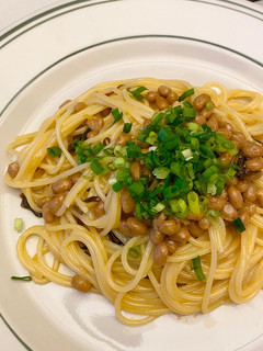 5分で完成混ぜるだけ!塩昆布の納豆パスタ-レシピのメイン写真