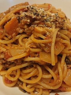ホットプレートでミートソースパスタ-レシピのメイン写真