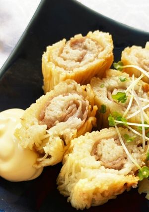 パリパリ感がたまらない！肉そうめんまき-レシピのメイン写真