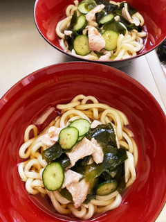 冷やし豚コマ梅和えうどん-レシピのメイン写真
