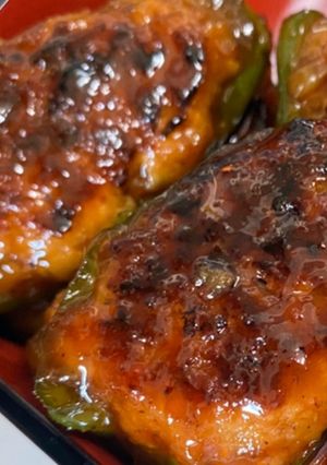 ピーマン肉詰め焼き☆中華風照り焼きソース-レシピのメイン写真
