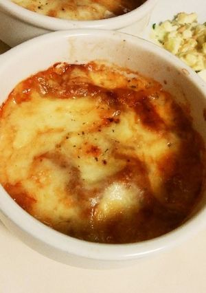 オニオングラタンスープ　餃子の皮を代用-レシピのメイン写真