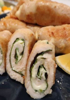 ささみのチーズと大葉のくるくる焼き♪-レシピのメイン写真