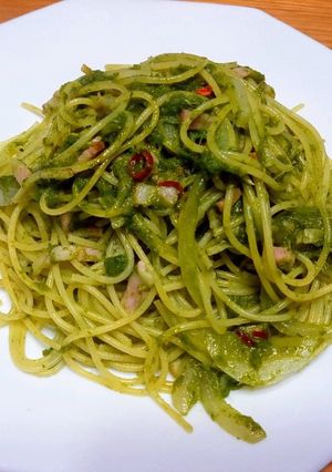 よもぎのジェノベーゼ風パスタ-レシピのメイン写真