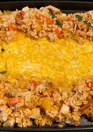 ホットプレートで☆包まないオムライス風-レシピのメイン写真