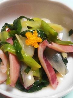 栄養満点✨ワケギとイカのぬた和え-レシピのメイン写真