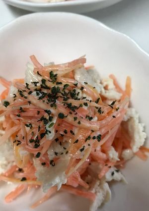 人参＋サラダチキンのマヨレモンサラダ。-レシピのメイン写真