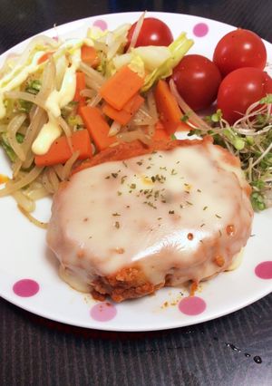 低脂質！トマト煮込みのおからハンバーグ-レシピのメイン写真