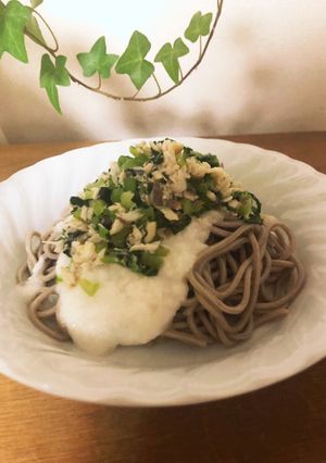 ♪鯖&小松菜&長芋　和そば♪-レシピのメイン写真