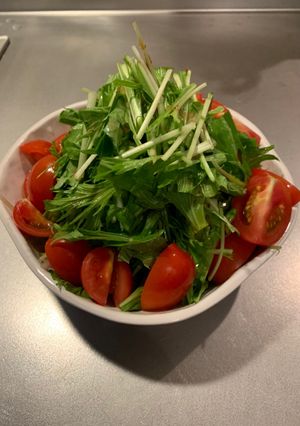 水菜サラダ鰹節ポン酢味-レシピのメイン写真