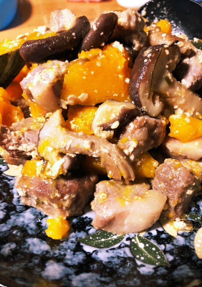 かぼちゃと豚角煮の洋風煮(1歳児もOK)-レシピのメイン写真