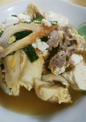 豚肉と豆腐、ちくわの卵閉じ-レシピのメイン写真