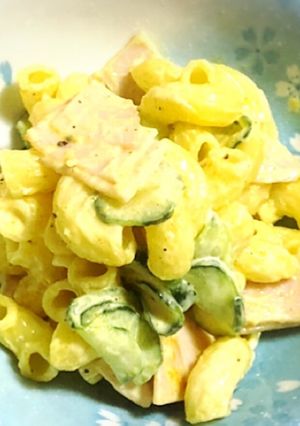 材料3つ!マカロニサラダ カレー風味-レシピのメイン写真