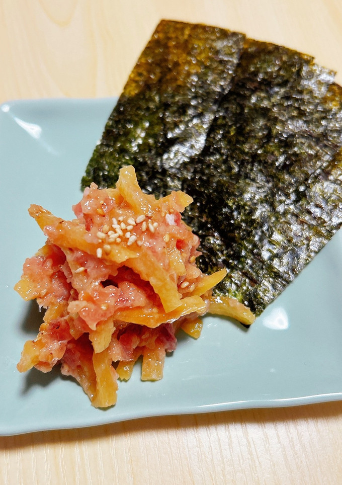 居酒屋風☆簡単ネギトロたくの海苔巻き-レシピのメイン写真