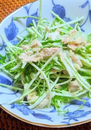 水菜とツナのバシルマヨ和え-レシピのメイン写真