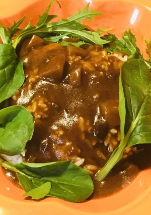 レトルト●ベビーリーフを添えたカレー-レシピのメイン写真