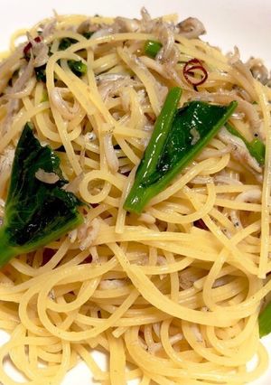 簡単手軽・菜の花としらすのペペロンチーノ-レシピのメイン写真