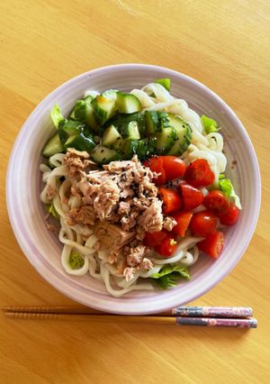 海外で作れるサラダうどん-レシピのメイン写真