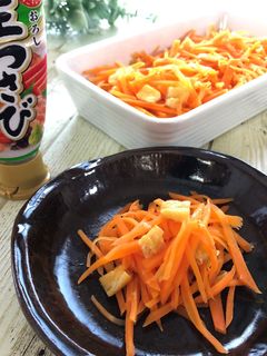 【レンジで♪】甘酢薄揚げ入り人参しりしり-レシピのメイン写真