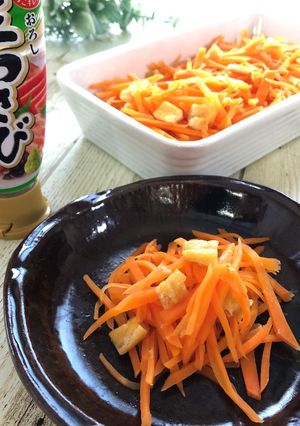 【レンジで♪】甘酢薄揚げ入り人参しりしり-レシピのメイン写真