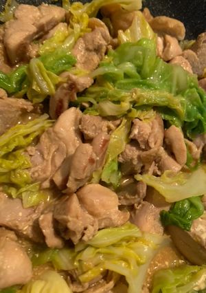 鶏肉と春キャベツの味噌マヨ炒め-レシピのメイン写真