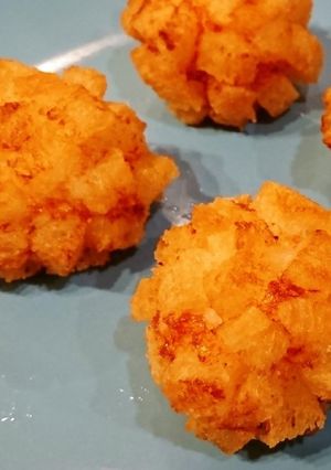 美味し過ぎる!紫陽花揚げ!(エビ餡)-レシピのメイン写真