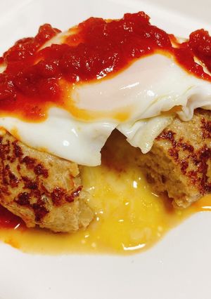 チーズin肉汁とろりイタリアンハンバーグ-レシピのメイン写真