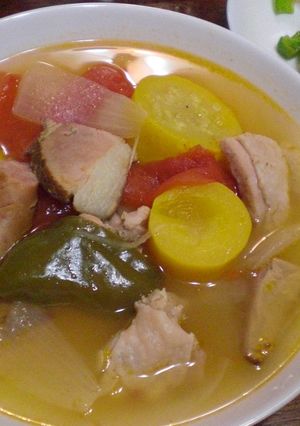夏野菜のスープ☆タンパク質も一緒にね！-レシピのメイン写真