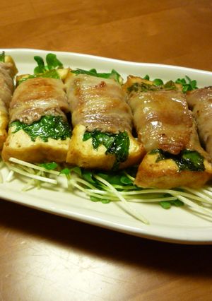 ☀ポン酢でさっぱり♪豚の大葉厚揚げ巻き-レシピのメイン写真