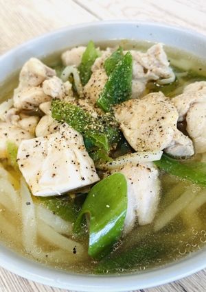 簡単！鶏肉のネギ塩うどん-レシピのメイン写真